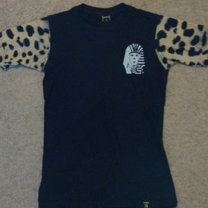 LAST KINGS Pharaoh Black Medium T-SHIRT Cheetah Sleeves